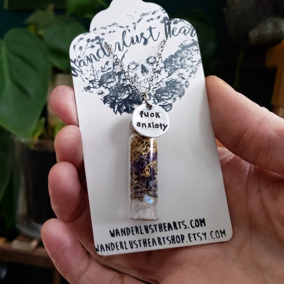Anxiety Necklace Fuck Anxiety Self Care Necklace Lavender Necklace Fuck  Anxiety Necklace Anti Anxiety Gifts Intention Necklace -  Canada