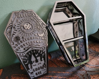 Goth stash box - ouija trinket box - coffin decor - goth home decor - goth coffin box - coffin storage - macabre box - glow jewelry box