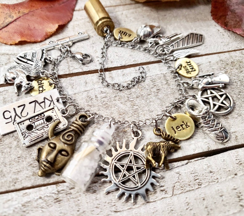 Supernatural Jewelry Supernatural Charm Bracelet Bitch Etsy