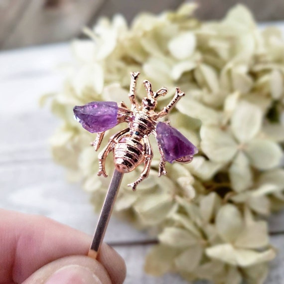 Insect Hair Pin Bee Hair Pin Gold Bee Hair Pin Beekeeper Etsy