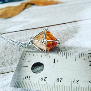 Citrine pendulum necklace Raw citrine necklace prism necklace citrine jewelry gemstone cage necklace gemstone pendulum necklace image 6