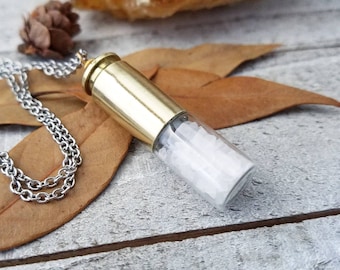 Supernatural salt necklace - bullet jewelry - supernatural cosplay jewelry - supernatural bullet - vial jewelry