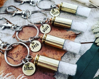 Supernatural keychain - bitch - jerk - idjit - assbutt - supernatural bff gifts - cosplay keychain - supernatural charms