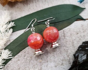 Fortune teller earrings - Crystal ball earrings - oracle earrings - psychic gifts - agate stone - crystal ball jewelry - witchy jewelry gift
