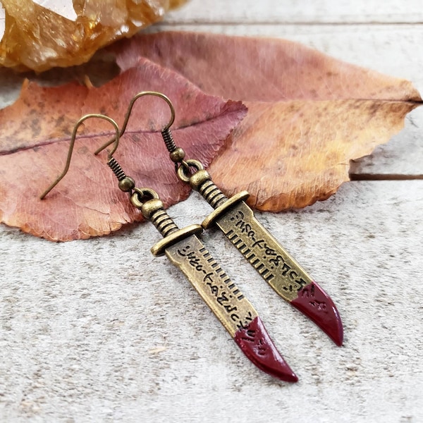 Demon blade earrings - Supernatural earrings - Supernatural gifts - dagger earrings - spn cosplay jewelry - knife earrings - knife jewelry