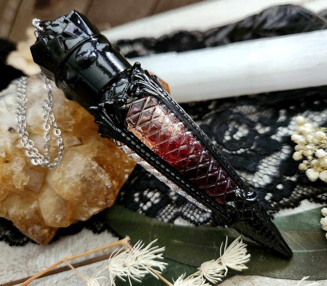 Vampire Blood Elixir Goth Vial Necklace Cosplay Jewelry Vampire Vial ...