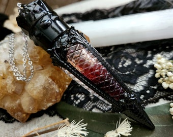 Vampire blood elixir  - goth vial necklace - cosplay jewelry - vampire vial - vial necklace - vampire necklace - goth blood necklace