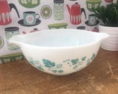 Rare HTF JAJ Pyrex Turquoise Gooseberry Cinderella Bowl Equivalent to USA 443