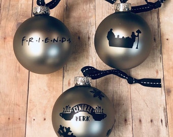 Friends Pivot Holiday Armadillo Central Perk Silver Glass Ball Ornaments 90s 1990s Sitcom Friends Pivot Holiday Armadillo Central Perk Silver Glass Ball Ornaments 90s 1990s Sitcom
