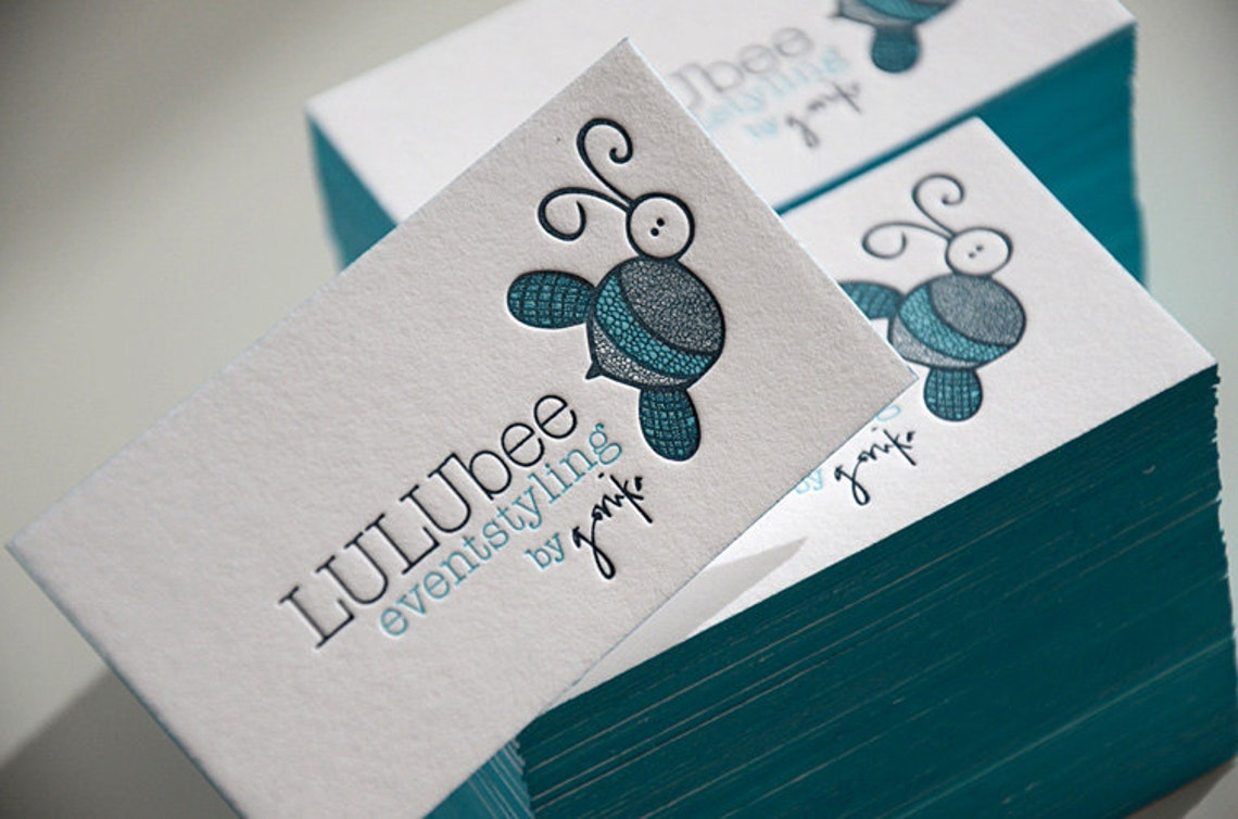 Letterpress Business Cards Crane Lettra Paper 220 lbs 2 Etsy
