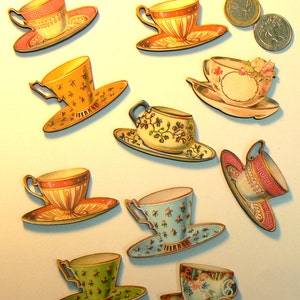 Bunch of teacups Die Cuts - Wood