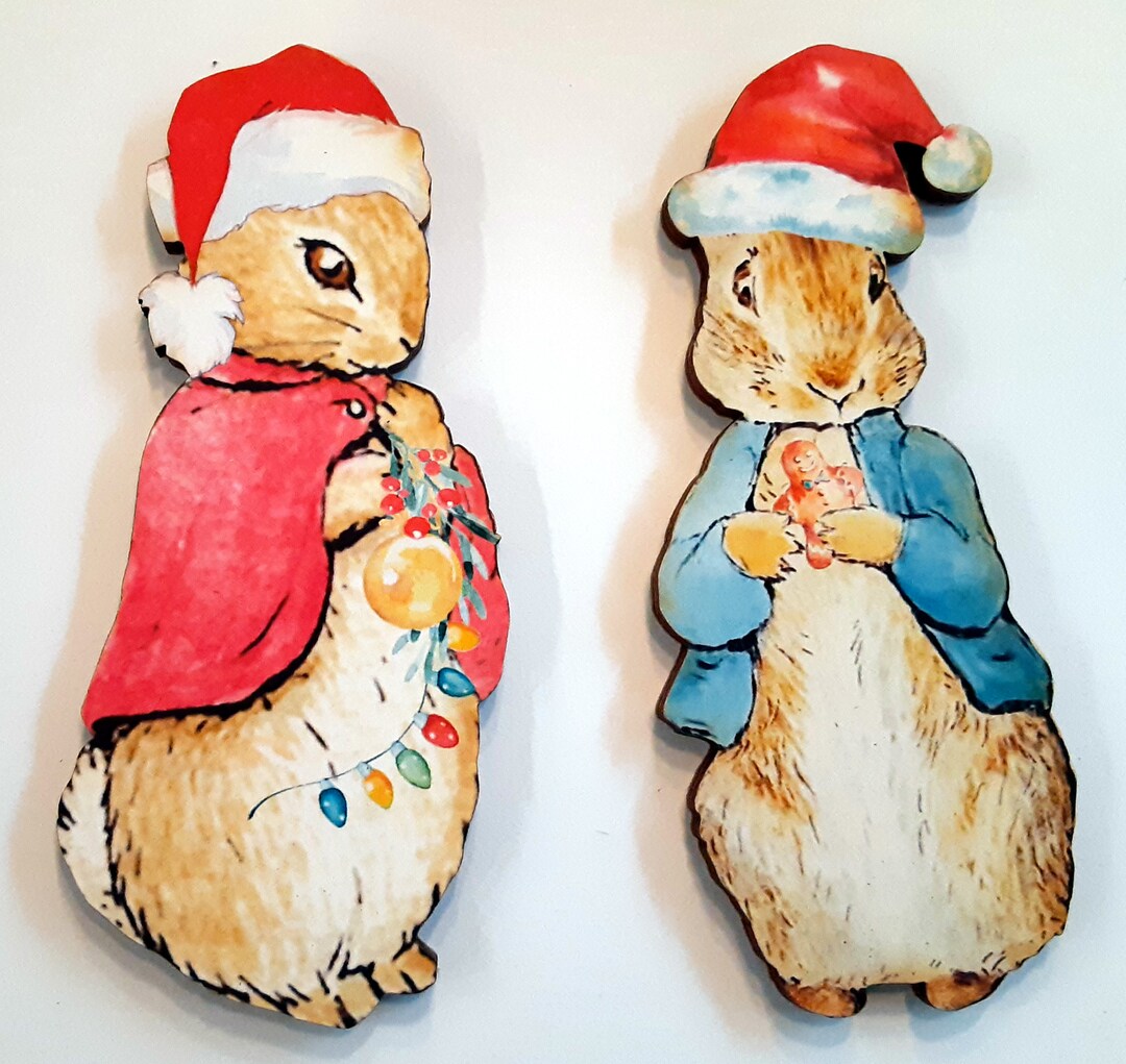 Christmas Peter Rabbit - Flopsy Rabbit -wood Cut Out- Choose a Size - Etsy