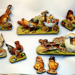 Grandes découpes de bois de Pâques de style vintage