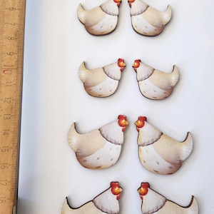 Chickens- country style - wood cut outs- Die cuts