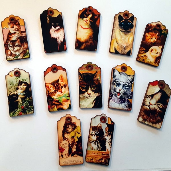 Cats, cats and more cats :) -Wood Tags for gift giving