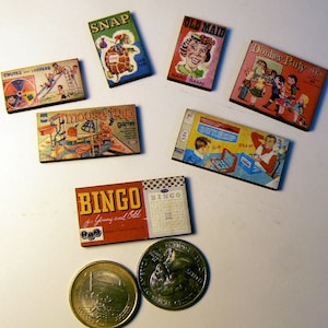 Bingo, old maid, snap etc, miniature game wood cut outs