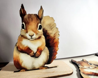 Squirrel laminated wood cut out- 2 sizes available