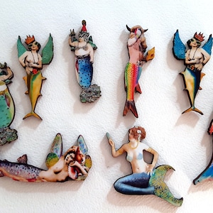 Famous mermaids- wood Die cut - decalled