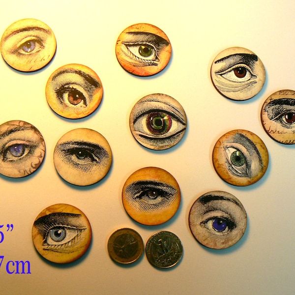 12 Eyes, retro style wood cut outs