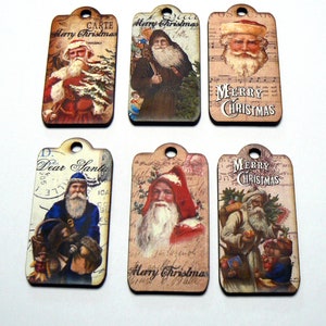 Etiquetas de madeira para Papai Noel