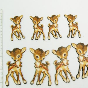8 Christmas fawn -deer wood cut outs-embellishment- Die Cuts