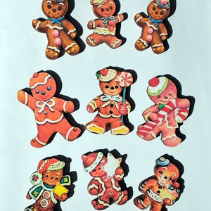 One set of vintage styled wooden Ginger Bread Men- Die cuts
