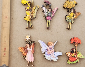 6 Flower Fairies- Wood cut outs