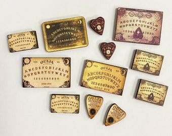 Ouija Boards and Planchettes Wood Cut Game Pieces