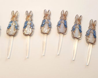 8  Acrylic cake toppers- Peter Rabbit