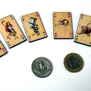 Alice in wonderland playing cards wood cut outs-die