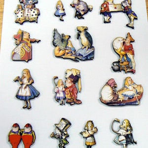 14 Alice in wonderland themed wood cut outs