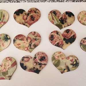 10 coeurs avec trou - Style Shabby Chique - découpes en bois