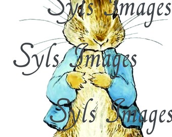 ピーターラビットの水彩画 ピーターラビット肖像 絵本アートポスター | Poster Store JP