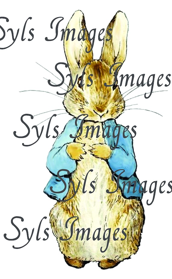 ピーターラビットにインスパイアされた水彩画 - インスタントデジタル