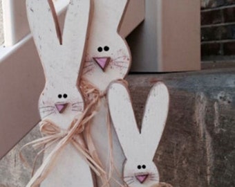 Wood bunnies- wood cutting pattern- Laser - digital delivery