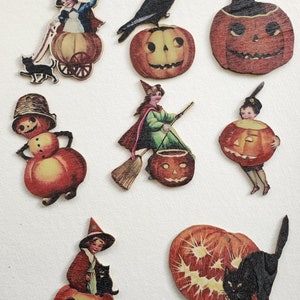Sale!!  Vintage Halloween wood cut outs with hole for hanging