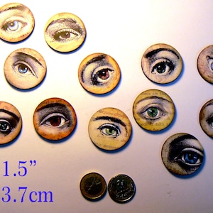 12 yeux, jeu n° 2, cercles en bois découpés, style rétro