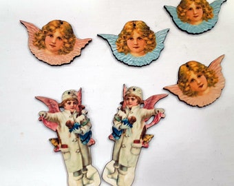 Christmas victorian angels with holes. Chipboard cut outs. 2B Die Cuts