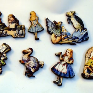 Alice in wonderland characters -wood cut outs- Die cuts
