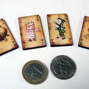 Alice in wonderland playing cards vintage styled wood cut outs-die set 3 Die cuts