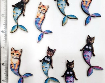 Mercats- Mermaid cats- wood cut outs