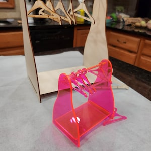 Barbie style clothing hangers with stand - laser cut patterns - digital download