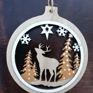 Deer Christmas ornament- laser cut patterns - digital download