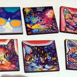 Cat tiles wooden dies, craft supplies 1.8 Die Cuts