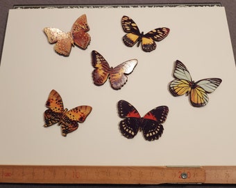 Beautiful butterflies wood cut - decalled- Die cuts