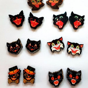 Halloween Katzen thema Massivholz Ausschnitte 1&quot;