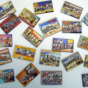 Cartes postales nationales vintage Découpes en bois miniatures