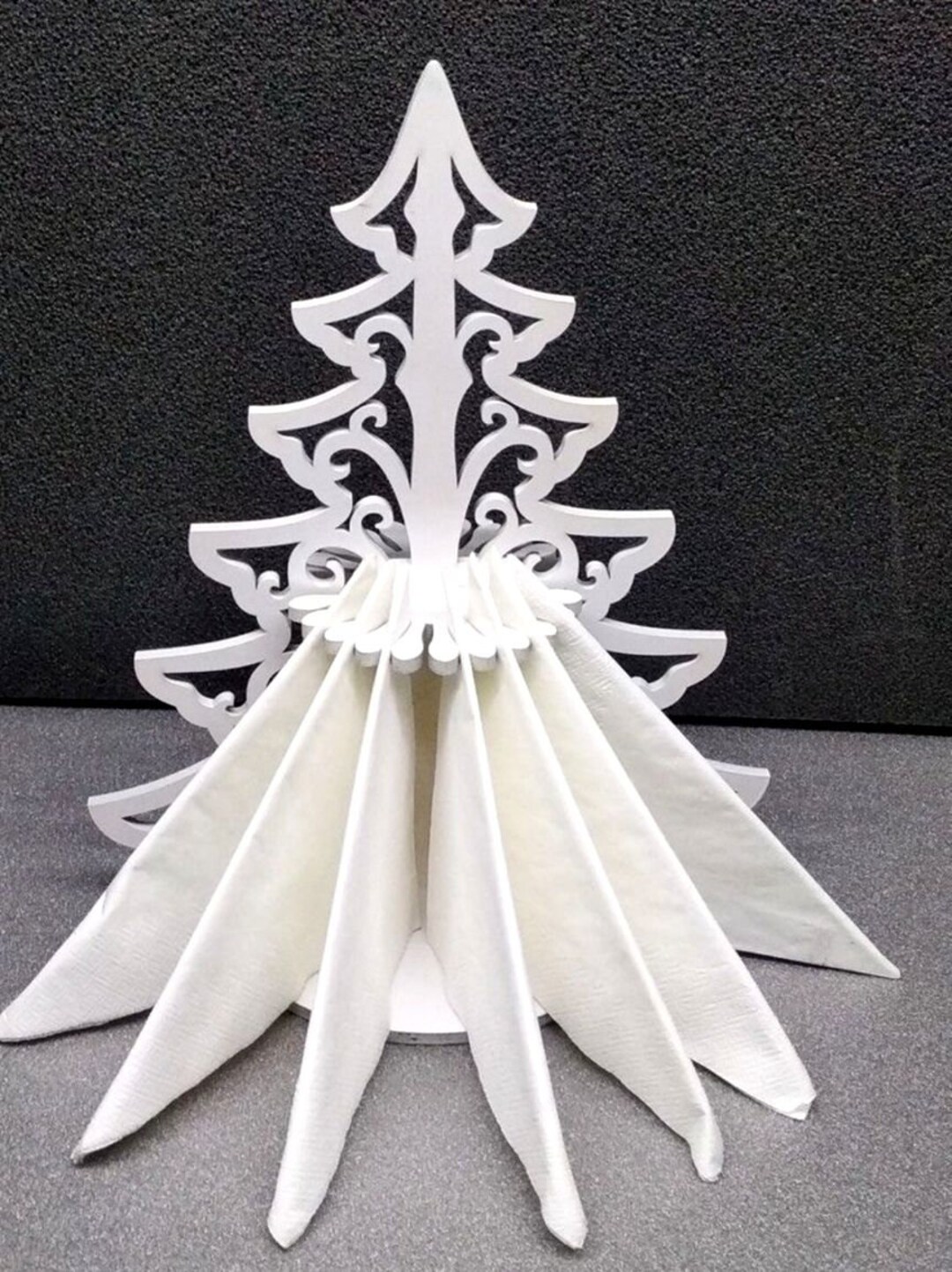 Christmas Tree Napkin Holder Elegant Table Topper Laser Cut Etsy