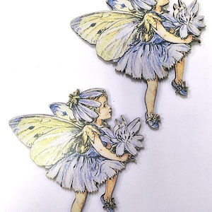 2 fées fleurs - Bois découpés semi-brillant