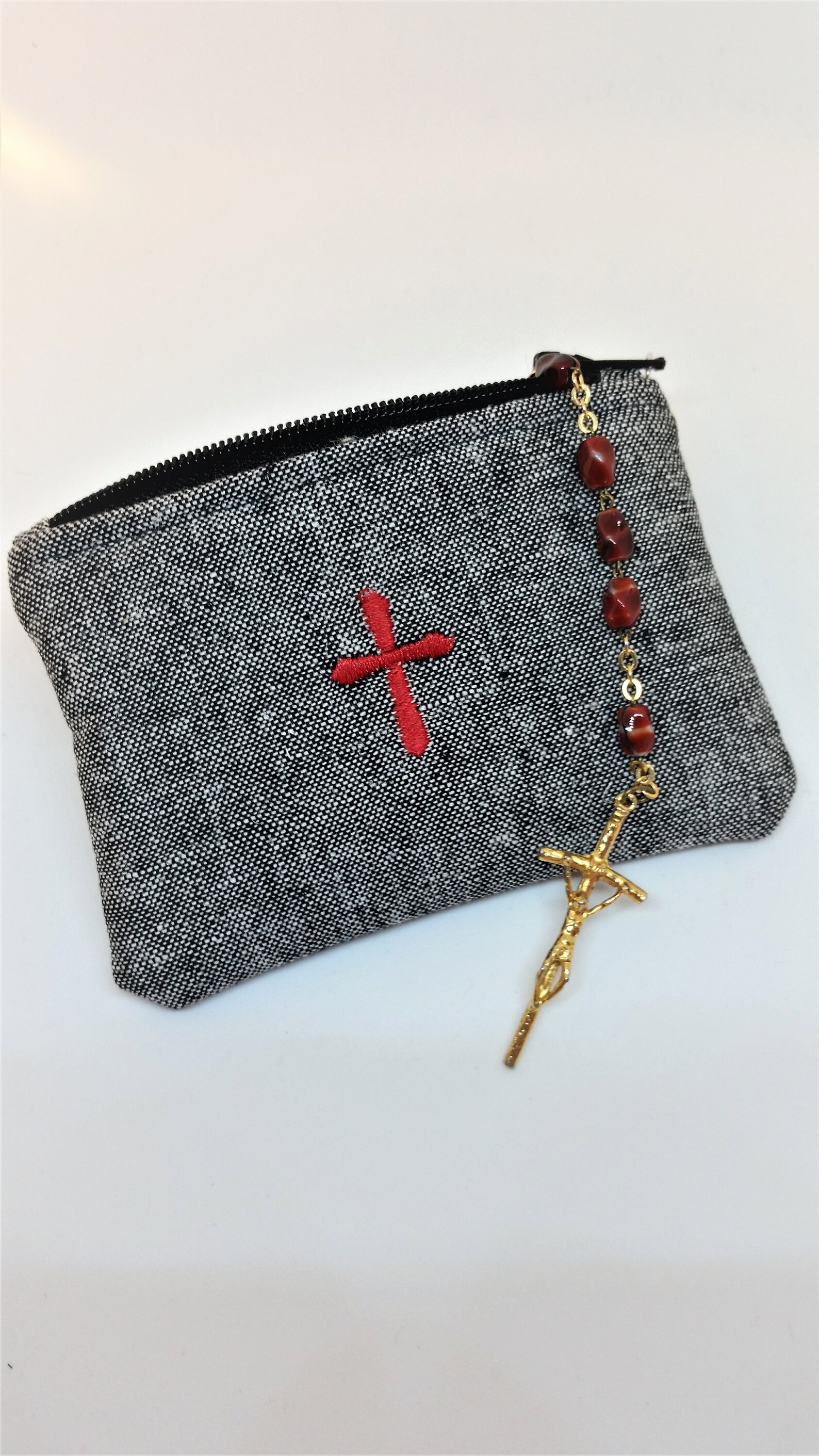 Custom/Personalized Rosary Pouch Men Black Embroidered Etsy